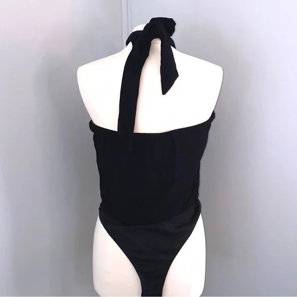 (B51) LUQ Brand Black Jersey Halter Bodysuit, Size Medium, NWT - Picture 9 of 10